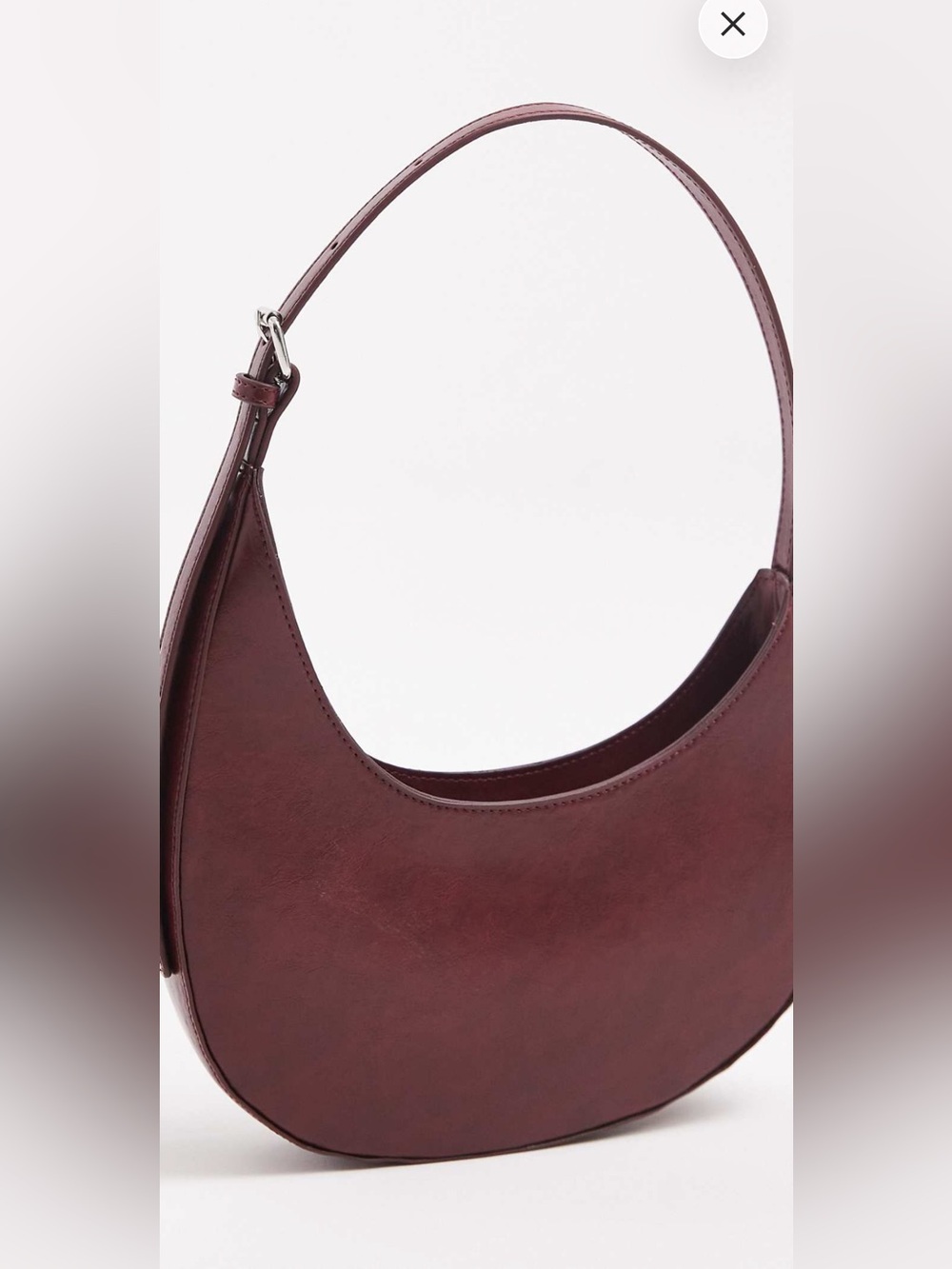 ASOS Burgundy Crescent Shoulder Bag